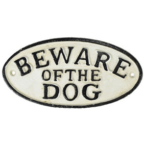 Beware of Dog Cast Iron Sign Plaque Door Wall House Fence Gate Post Garden