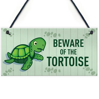 CAEJCCL Blechschild „Beware Of The Tortoise“ – 20x30 Cm, Alu, Wetterfest, Für Garten & Haus