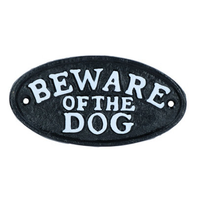 Rustic Cast Iron Beware Of Dog / Shady Cat Sign – AB Tools MFZ063