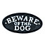 Beware the Dog Black Cast Iron Sign Plaque Door Wall House Gate Post Garden