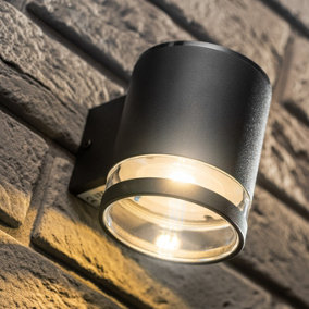 BEX - CGC Black Modern Solar Outdoor Wall Lantern Light