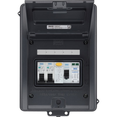 BG Electric Vehicle Consumer Unit Kit 5 Module Black, 40A Type A RCD ...