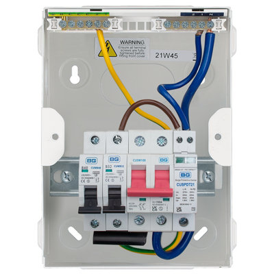 BG Electric Vehicle Consumer Unit Kit 5 Module White, 100A Main Switch ...