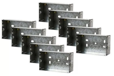 BG Electrical 35mm 2 Gang Double Metal Back Box Flush Wall Mounted ...