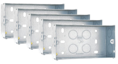 BG Electrical 47mm 2 Gang Double Metal Back Box Flush Wall Mounted ...