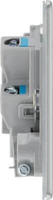 BG Electrical FBS54 Nexus Screwless Flat-Plate Unswitched Fused Connection Spur Unit Brushed Steel 13A