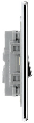 BG Electrical FPC13 Nexus Screwless Flat-Plate Single Intermediate Light Switch Polished Chrome 10A - 3