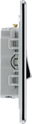 BG Electrical FPC15 Nexus Screwless Flat-Plate Fan Isolator Switch 3 Pole Polished Chrome 10A