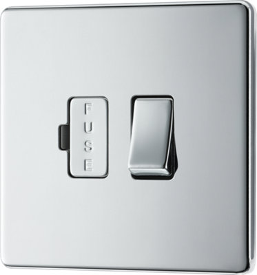 BG Electrical FPC50 Nexus Screwless Flat-Plate Switched Fused Connection Spur Unit Polished Chrome 13A