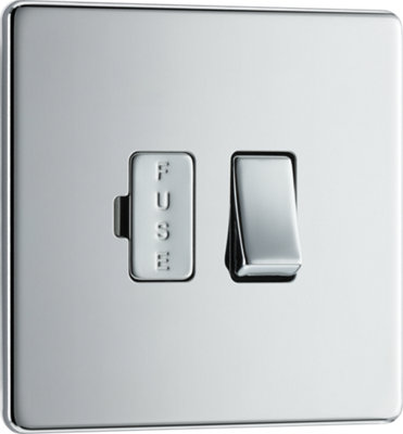 BG Electrical FPC50 Nexus Screwless Flat-Plate Switched Fused Connection Spur Unit Polished Chrome 13A