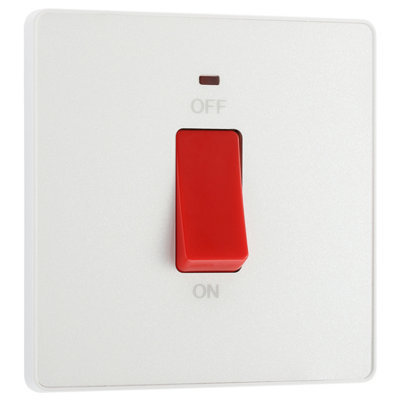 BG Evolve 45A Double Pole Cooker Switch & LED, Pearlescent White