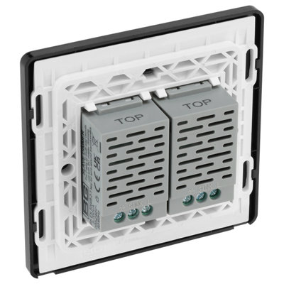 BG Evolve Black Chrome 200W Double Touch Dimmer Switch 2-Way Secondary - 7
