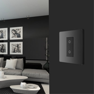 BG Evolve Black Chrome 200W Single Touch Dimmer Switch 2-Way Master - 5