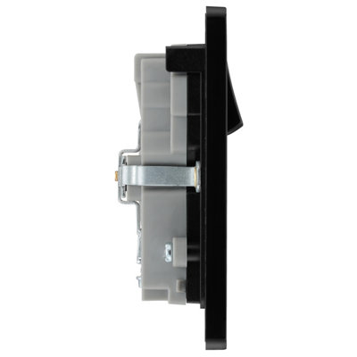 BG Evolve Black Chrome Double Switched 13A Power Socket + 2 x USB (3.1A) - 9