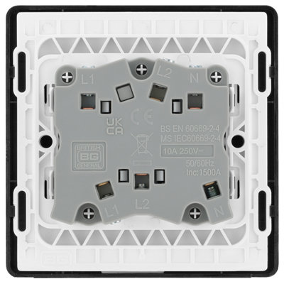 BG Evolve Black Chrome Fan Isolator Switch 10A Triple Pole