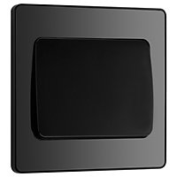 BG Evolve Black Chrome Single Light Switch 20A 16AX, 2 Way, Wide Rocker
