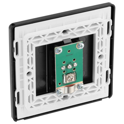 BG Evolve Black Chrome Single Socket For TV or FM Co-Axial Aerial Connection