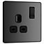 BG Evolve Black Chrome Single Switched 13A Power Socket