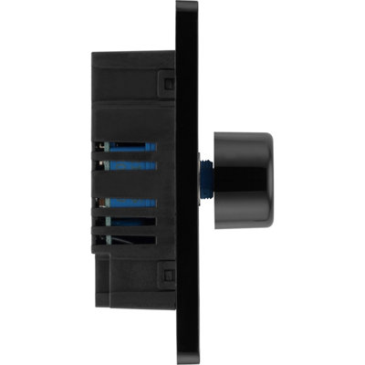 BG Evolve Black Chrome Trailing Edge LED 2002 Double Dimmer Switch 2-Way Push On/Off - 9