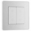 BG Evolve Brushed Steel 200W Double Touch Dimmer Switch 2-Way Master