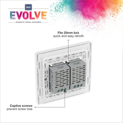 BG Evolve Brushed Steel 200W Double Touch Dimmer Switch 2-Way Master - 3