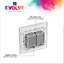 BG Evolve Brushed Steel 200W Double Touch Dimmer Switch 2-Way Master
