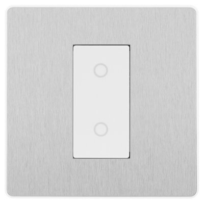 BG Evolve Brushed Steel 200W Single Touch Dimmer Switch 2-Way Secondary
