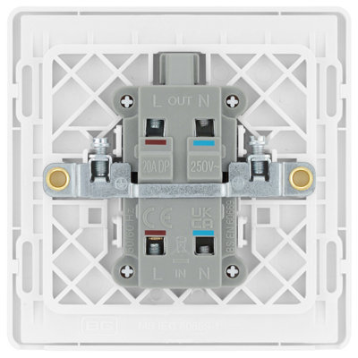 BG Evolve Brushed Steel 20A Switch Double Pole With LED Power Indicator - 3