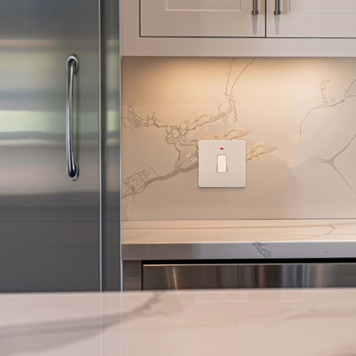 BG Evolve Brushed Steel 20A Switch Double Pole With LED Power Indicator - 8