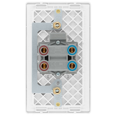 BG Evolve Brushed Steel 45A Rectangular Switch Double Pole With LED Power Indicator - 3