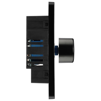 BG Evolve Brushed Steel Trailing Edge LED 200W Double Dimmer Switch 2-Way Push On/Off - 9