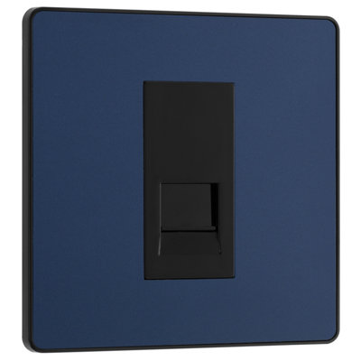 BG Evolve Matt Blue Single Master Telephone Socket