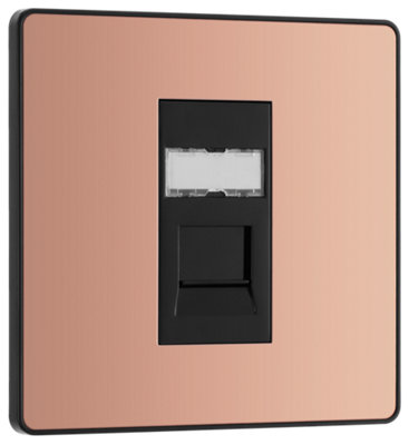 BG Evolve PCDCPRJ451B Polished Copper RJ45 Cat6 Data Outlet - Black Insert