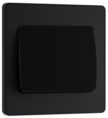 BG Evolve PCDMB12WB Matt Black 1 Gang 20A 16AX 2 Way Wide Switch-Black Insert