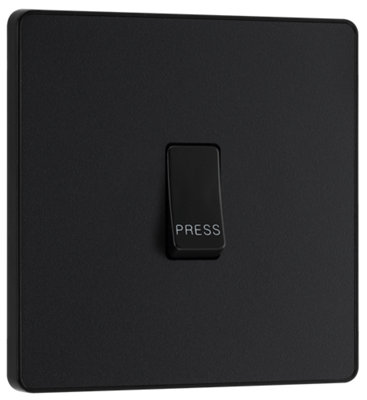 BG Evolve PCDMB14B Matt Black 10AX 1 Way Press Switch-Black Insert