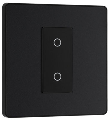 BG Evolve PCDMBTDM1B Matt Black 1 Gang 200W Dimmer-Black Insert
