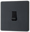 BG Evolve PCDMG14B Matt Grey 10AX 1 Way Press Switch - Black Insert