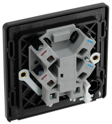 BG Evolve PCDMG54B Matt Grey 13A Flex Outlet Neon Unit - Black Insert