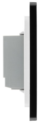 BG Evolve PCDMGTDM1B Matt Grey 1 Gang 200W Edge Dimmer - Black Insert - 3