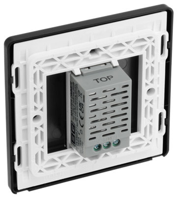 BG Evolve PCDMGTDM1B Matt Grey 1 Gang 200W Edge Dimmer - Black Insert - 4