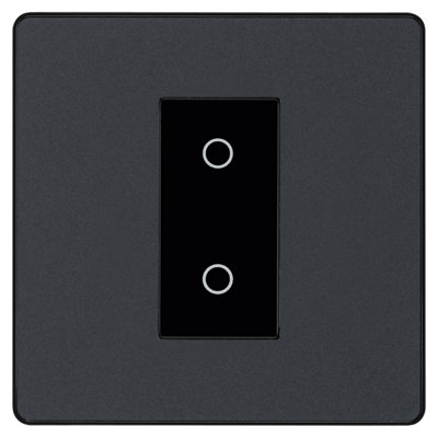 BG Evolve PCDMGTDS1B Matt Grey 1 Gang 200W Trailing Edge Secondary Touch Dimmer - Black Insert