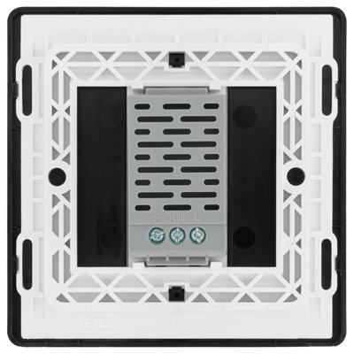 BG Evolve PCDMGTDS1B Matt Grey 1 Gang 200W Trailing Edge Secondary Touch Dimmer - Black Insert