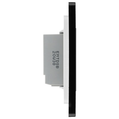 BG Evolve PCDMGTDS1B Matt Grey 1 Gang 200W Trailing Edge Secondary Touch Dimmer - Black Insert