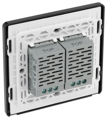 BG Evolve PCDMGTDS2B Matt Grey 2 Gang 200W Trailing Edge Secondary Touch Dimmer - Black Insert - 4