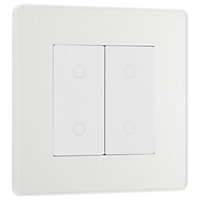 BG Evolve Pearlescent White 200W Double Touch Dimmer Switch 2-Way Master