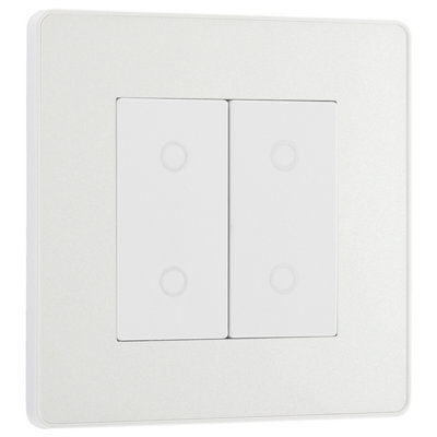 BG Evolve Pearlescent White 200W Double Touch Dimmer Switch 2-Way Master