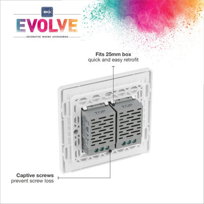 BG Evolve Pearlescent White 200W Double Touch Dimmer Switch 2-Way Secondary