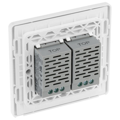BG Evolve Pearlescent White 200W Double Touch Dimmer Switch 2-Way Secondary - 7