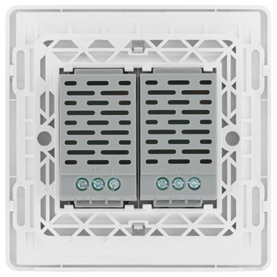 BG Evolve Pearlescent White 200W Double Touch Dimmer Switch 2-Way Secondary - 8