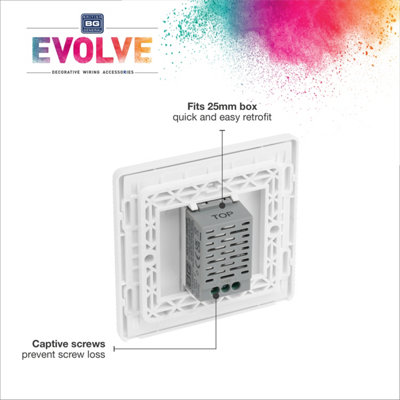 BG Evolve Pearlescent White 200W Single Touch Dimmer Switch 2-Way Master